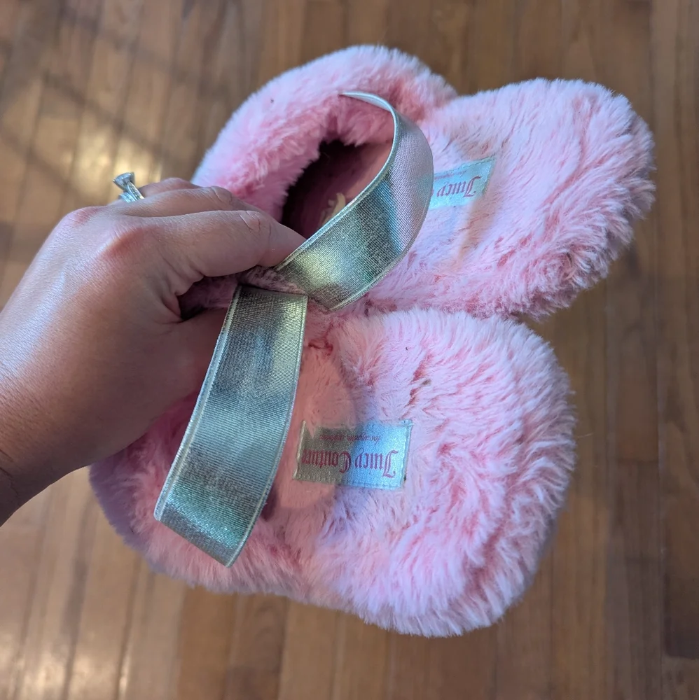 Juicy Couture Fuzzy Multicolor Slippers